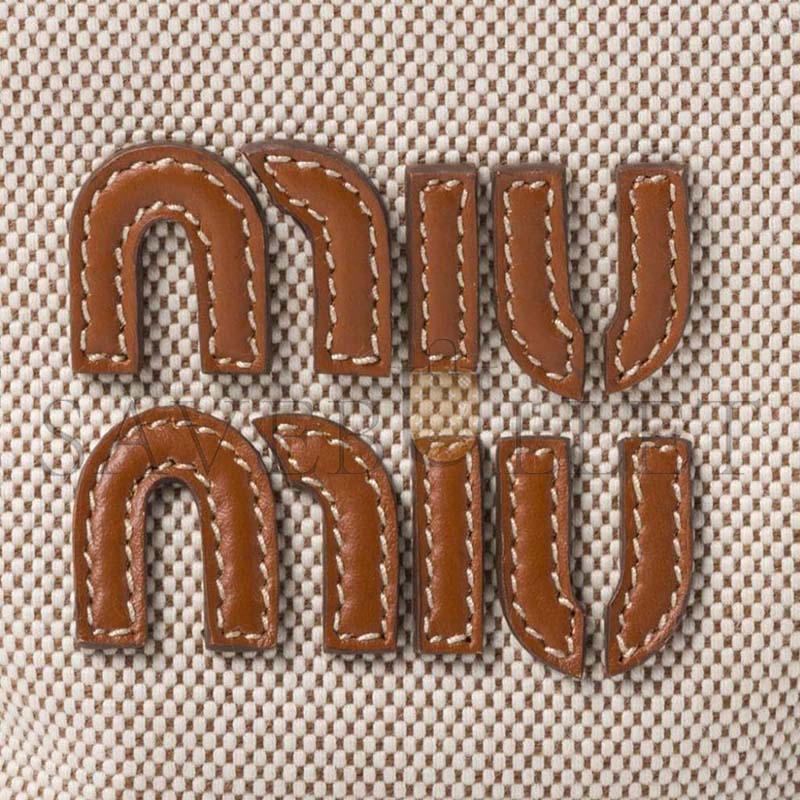 MIU MIU LOGO-LETTERING CANVAS BUCKET BAG 5BE089 (29*23*17cm)